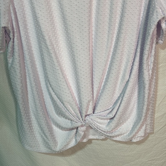 Kim & Cami 2x white short sleeve Swiss dot knotted waistline nwt perfect - Picture 6 of 8